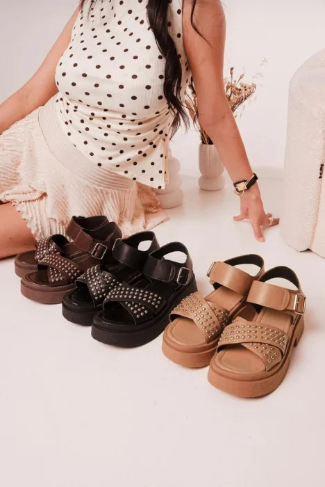 Sandalias Plataforma Tachas ,art: Vero