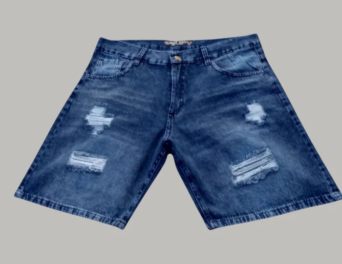 Bermuda Corte Mom Azul Foc/big Rotura