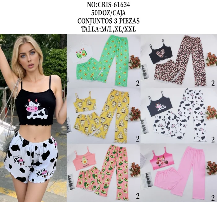 Pijamas de 3 Piezas