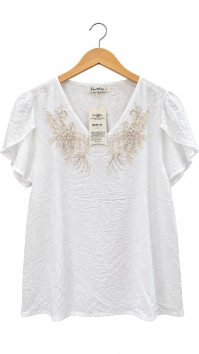 Blusa de Lino con Brillo Importada