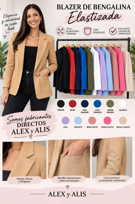 Blazer Alis de Bengalina Elastizada