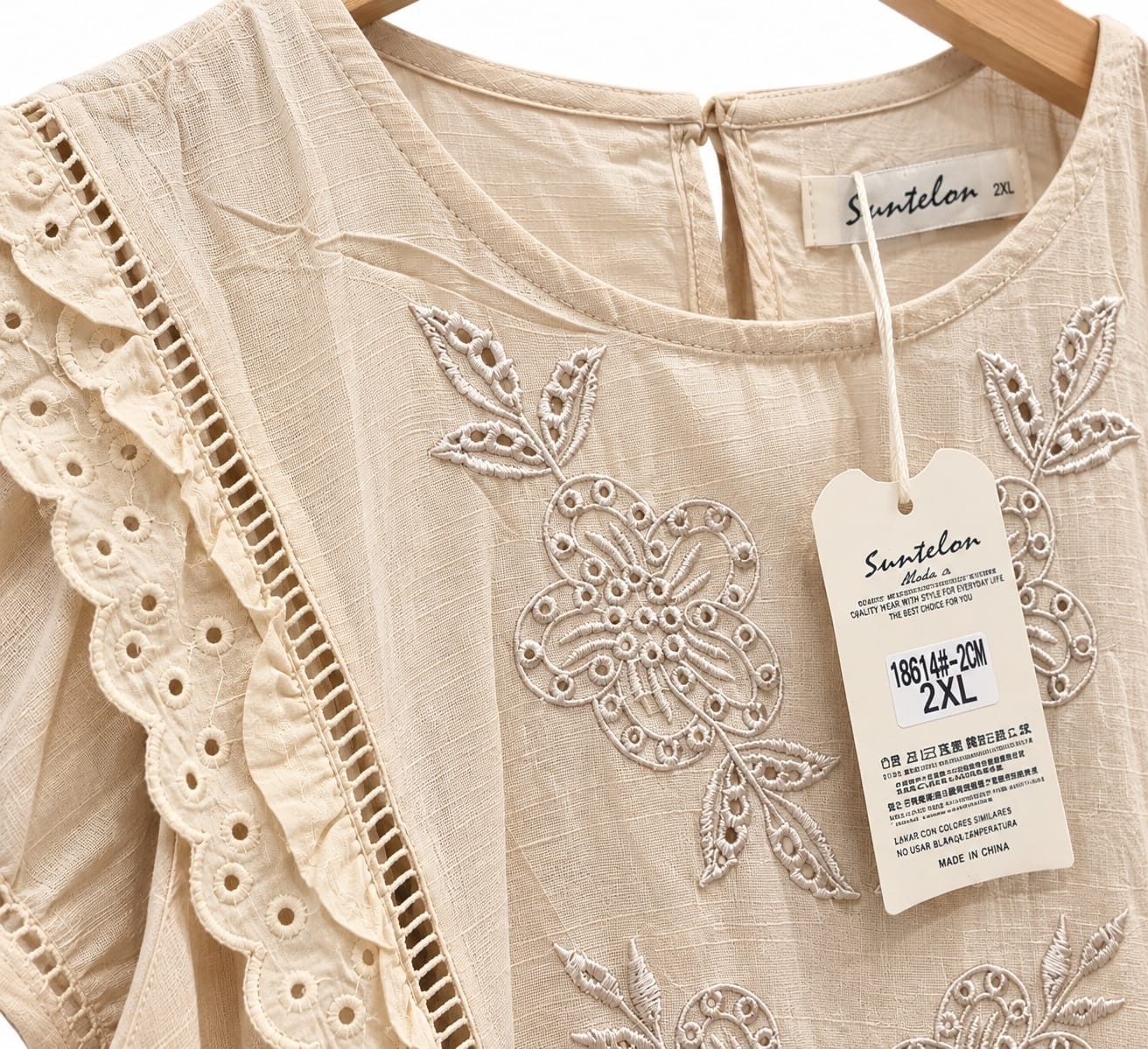 Musculosa Importada de Lino con Bordes - Imagen 2