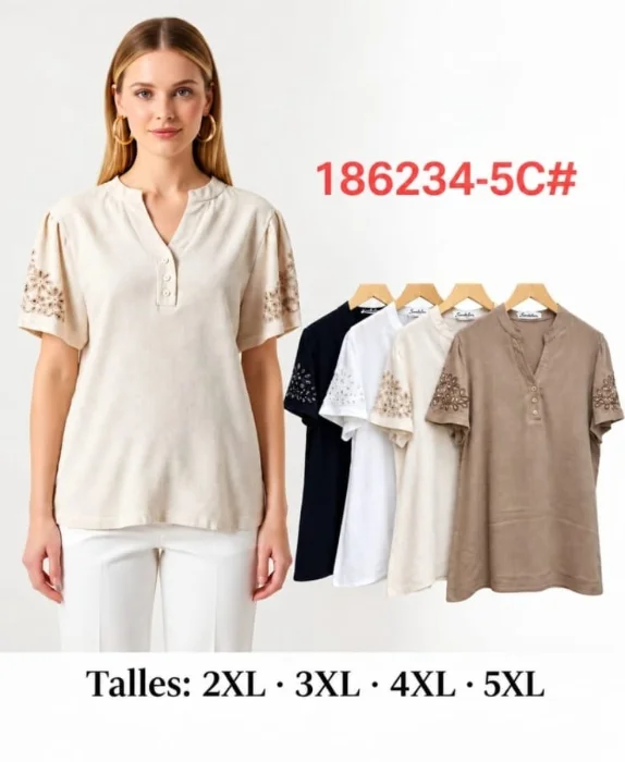 Blusa con Brillo de Lino Importado