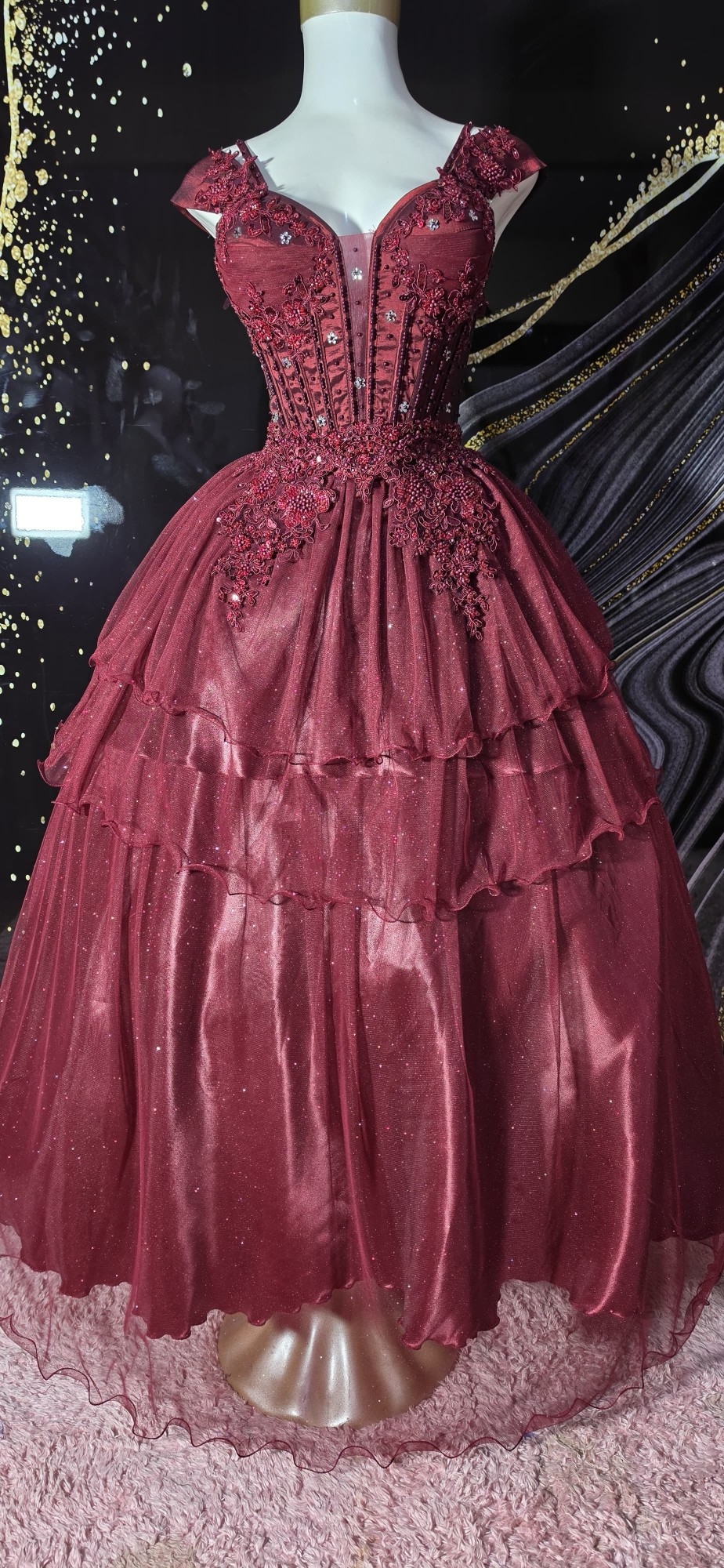 Vestido de 15 de 3 Piezas en Bordo - Imagen 3