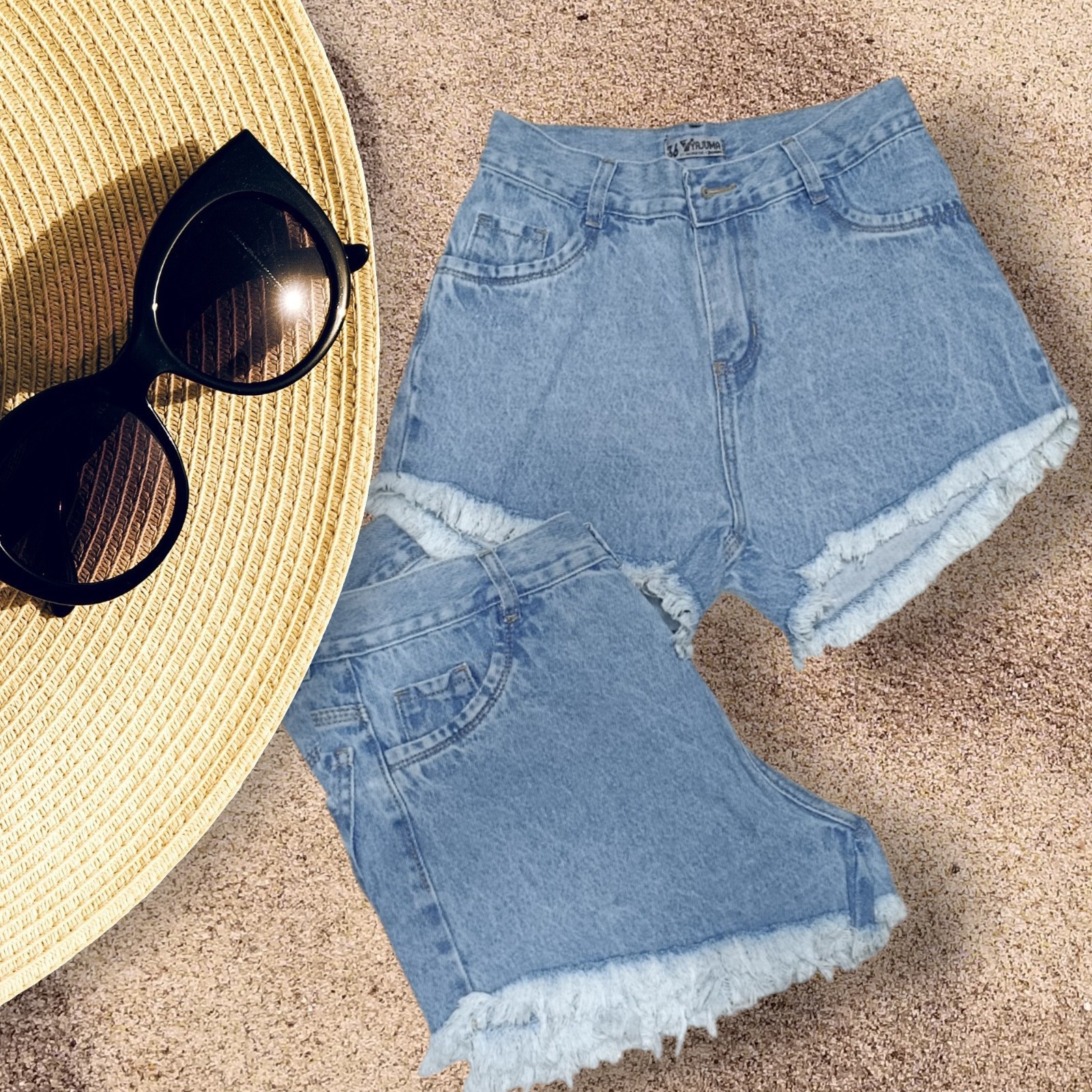 Shorts Playeros Celeste Nevado - Imagen 2