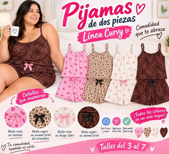 Pijamas de 2 Piezas Curvy