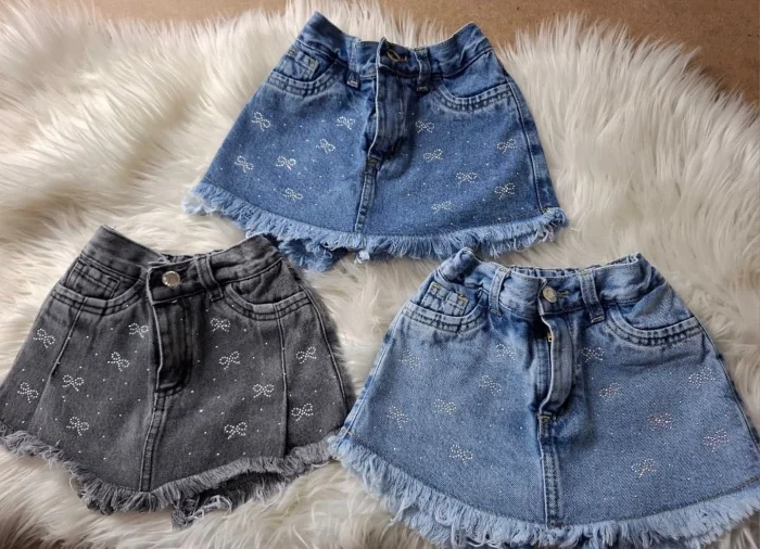 Short Pollera Moñitos Strass