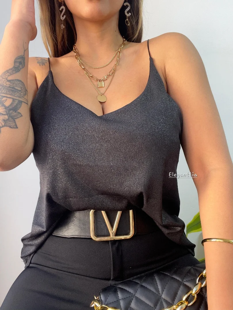 Musculosa Bretel Brillo - Imagen 1