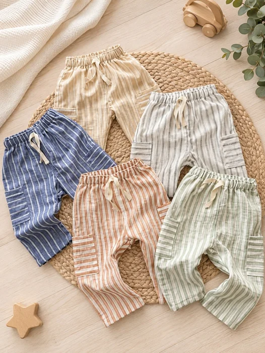 Pantalón Lino Rayado