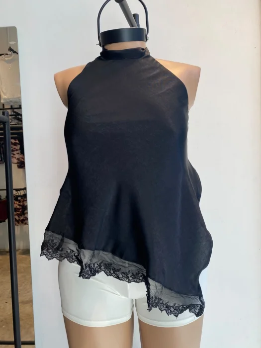Top Halter Saten Plus Size
