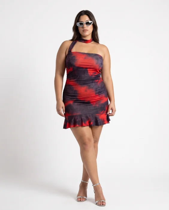 Vestido Straple Corbata Plus Size