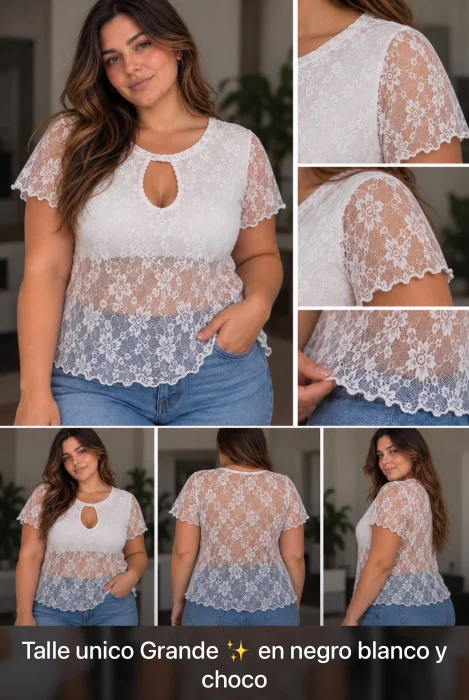 Remeras de Encaje Gotita ( Grande