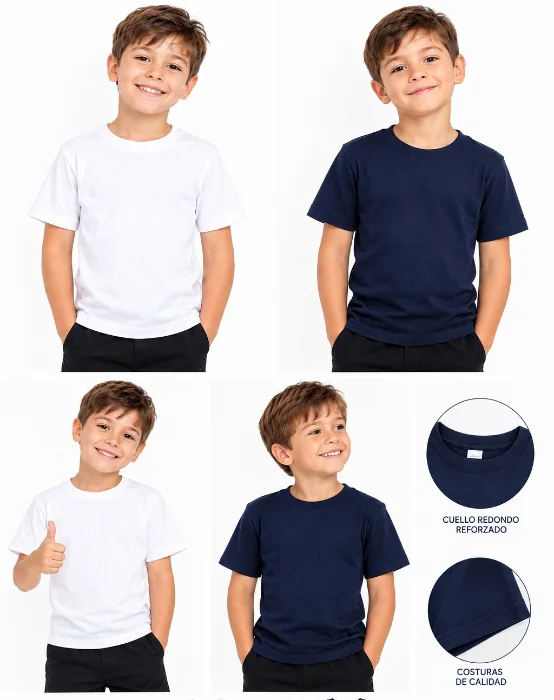 Remeras Lisas Niños Talle 4 y 6