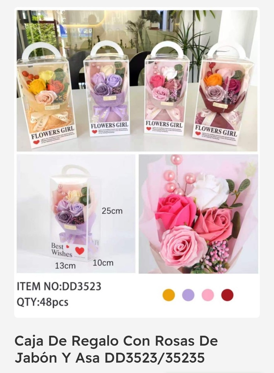 Caja de Regalo con Rami y Rosas de Jabon - Imagen 1