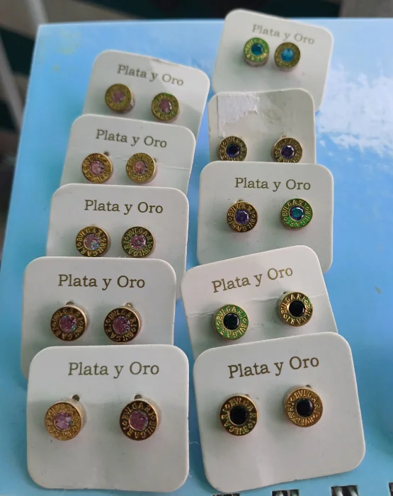 Aritos Bg Plata y Oro