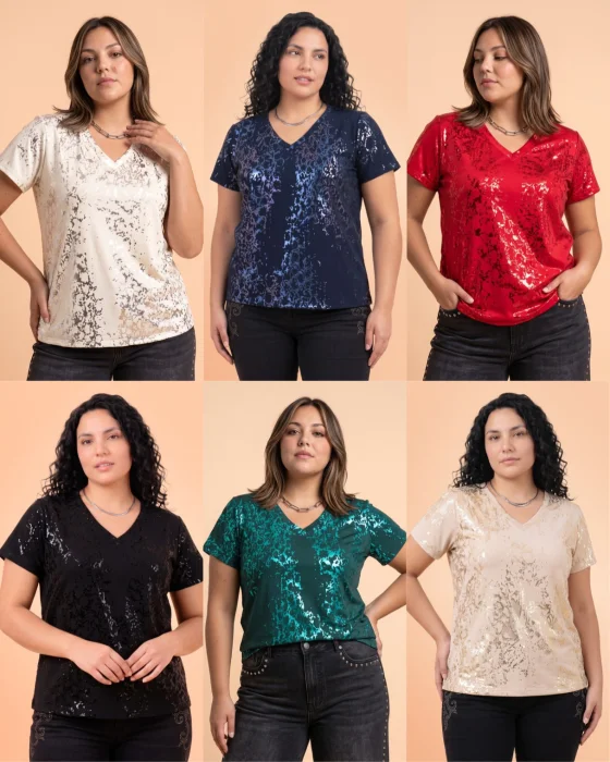 Remera Becca - con Brilo Fiesta