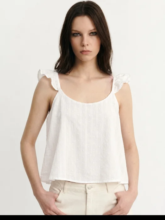 (cd4823) Blusa con Volado Lino