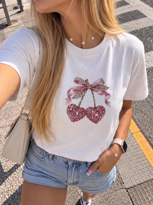 Remera Cherry Diamond Algodón