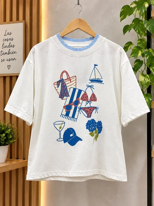 Remera Cuello Tejido
