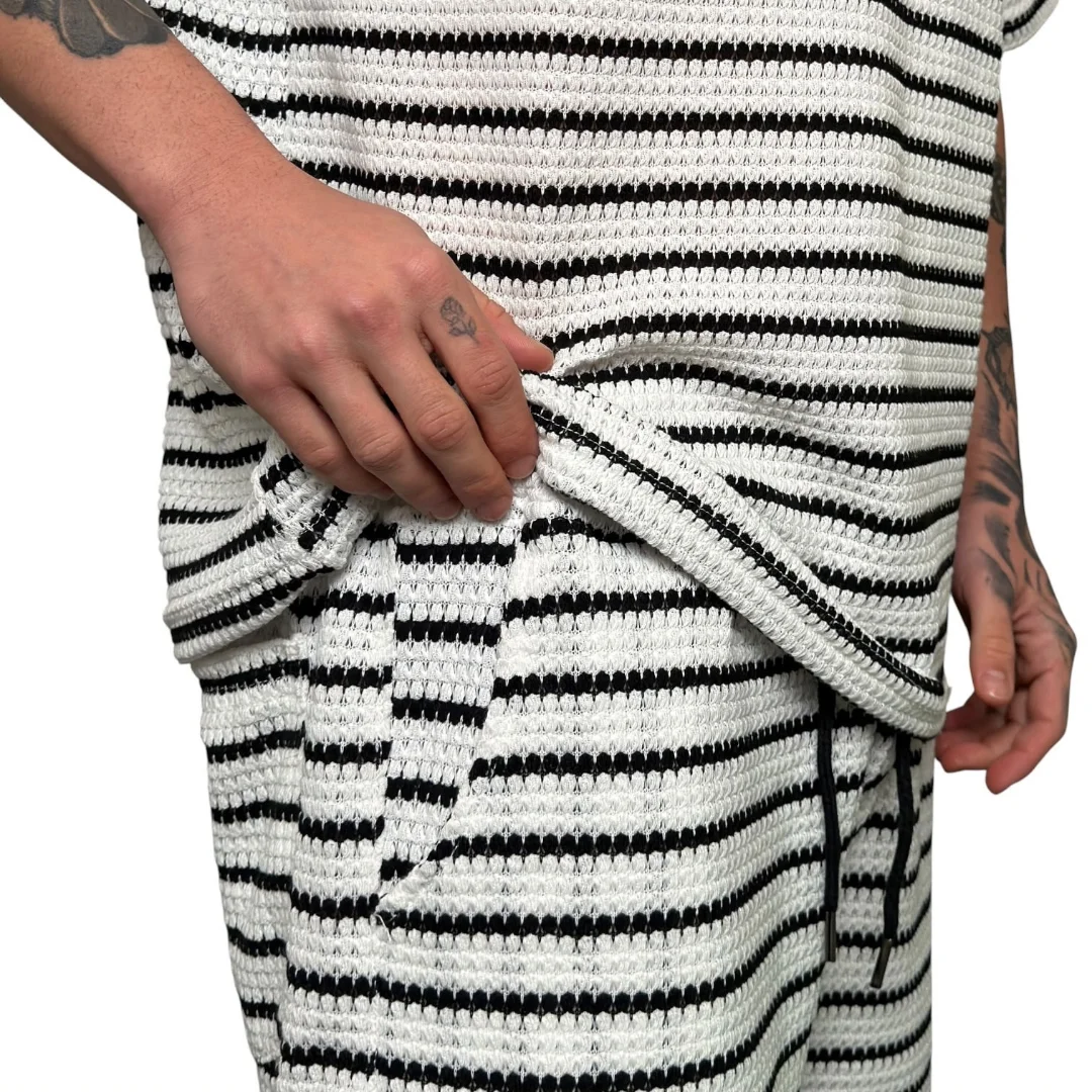 Conjunto Crochet Rallado Blanco / Negro - Imagen 5