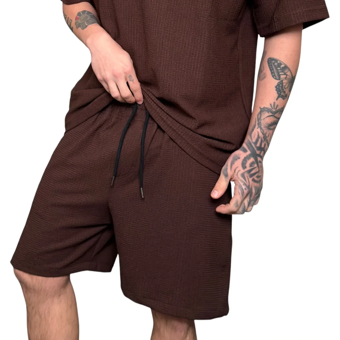 Conjunto Hawaii Liso Chocolate - Imagen 2