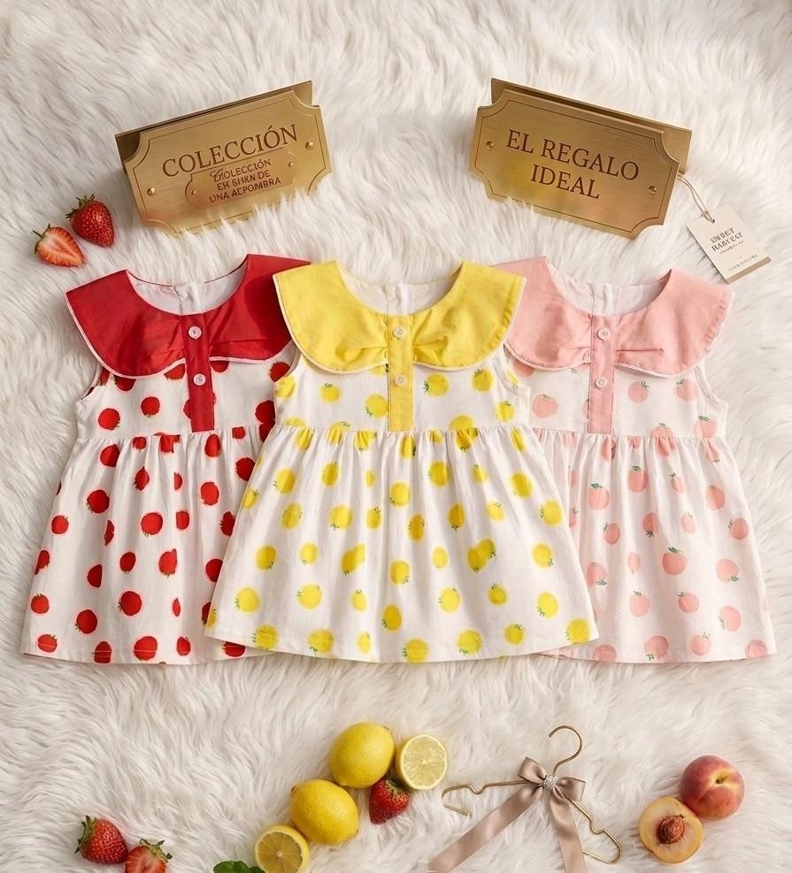 Vestido Beba Frutas 1a5 Importadas - Imagen 2