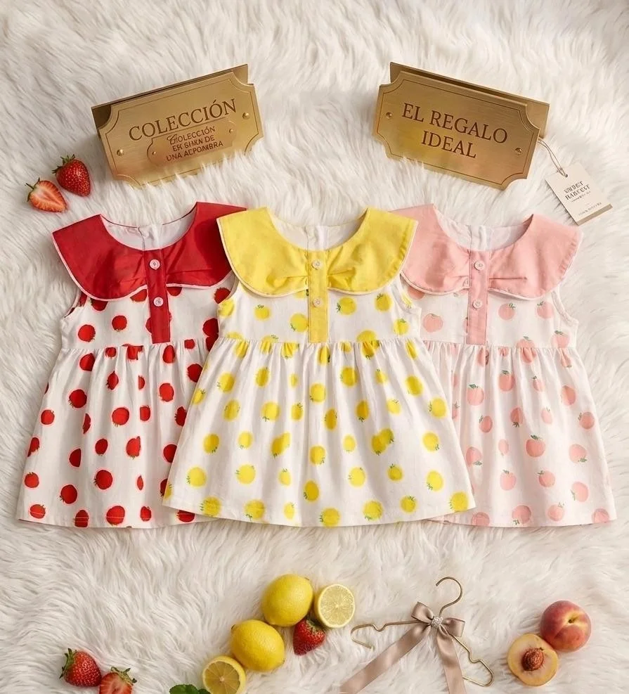 Vestido Beba Frutas 1a5 Importadas - Imagen 2