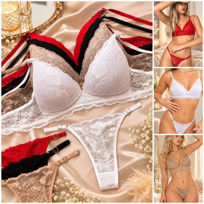 (art:cts3)conjunto Triangulo Sof Encaje C/less Regulable (darwin Intimate)