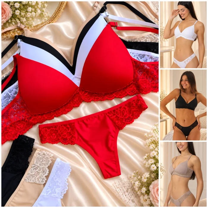 (art:cts4)conjunto Triangulo Sof  C/less Microfibra y Puntilla (darwin Intimate)