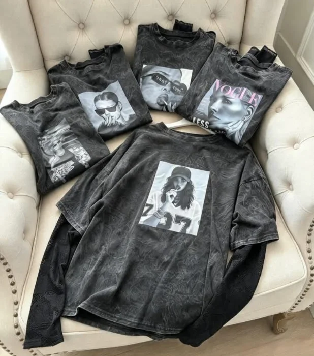 Remeron Jaspeado con Manga Encaje