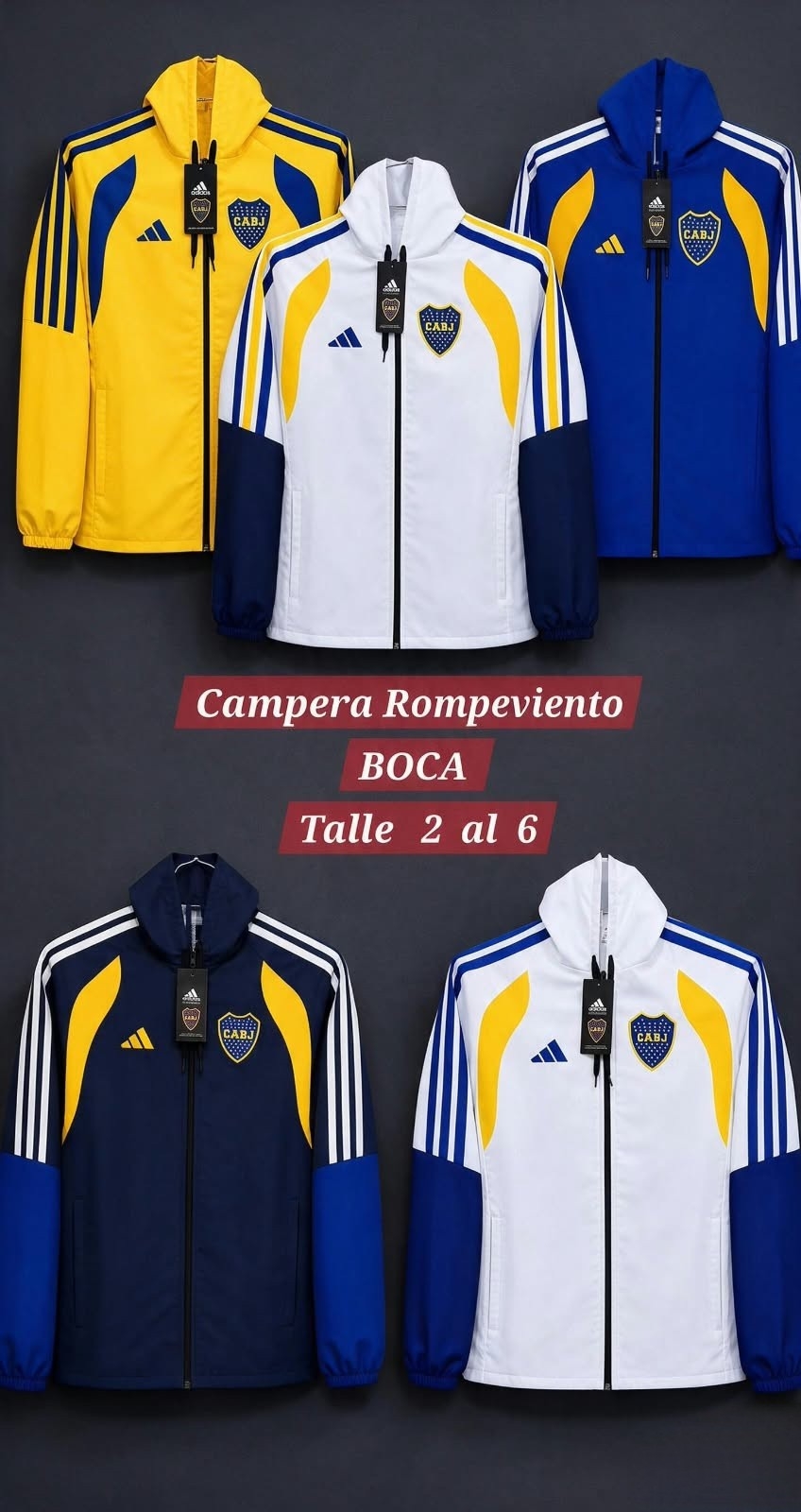 Camperas Deportivas Bordadas Boca - Imagen 2
