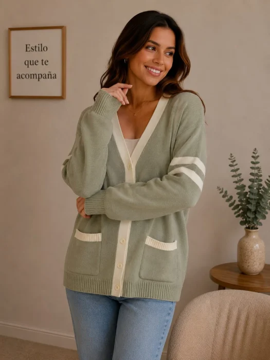 Cardigan Estilo Universitario