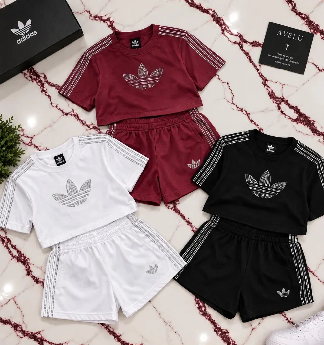 Conjunto Add Short + Remera con Strass