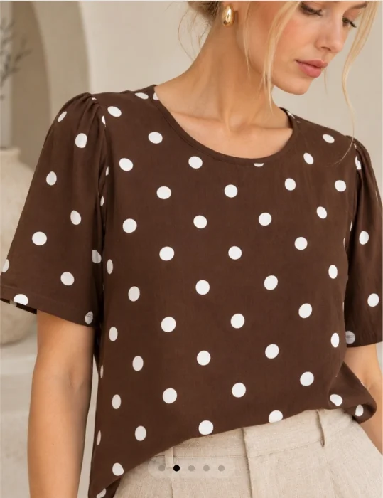Blusa Lino C/lunares Elsa