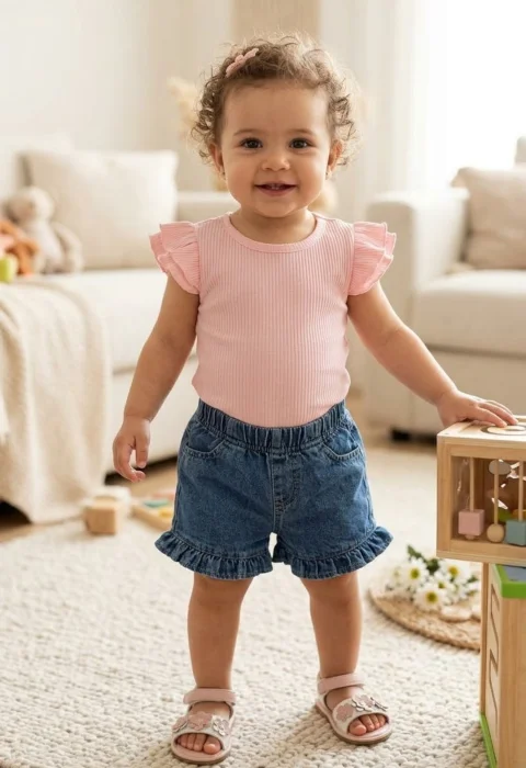Shorts Jeans Bebé Volados