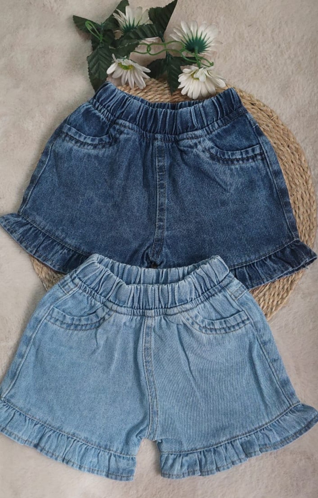 Shorts Jeans Bebé Volados - Imagen 2