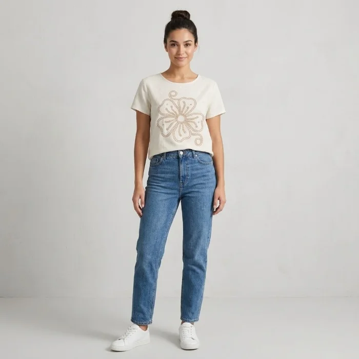 Remera Bordada Lino