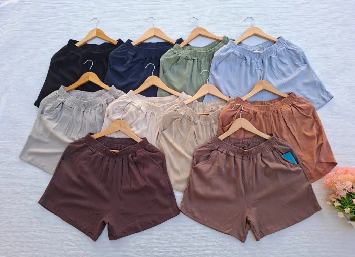 Short Lino Spandex Talle Especial Mujer Verano Dama Pantalón Jogging Calza Palazzo