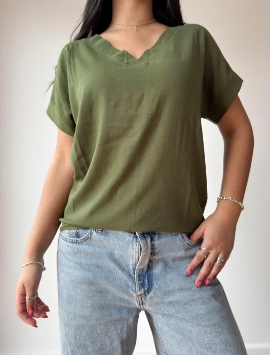 Blusa Lino Spandex Talle Especial Mujer Verano Dama Camisa Camiseta Remera Remeron