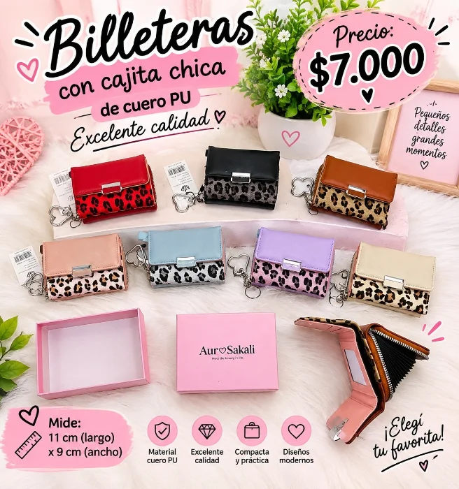 Billetera Animal Print Viene con Caja