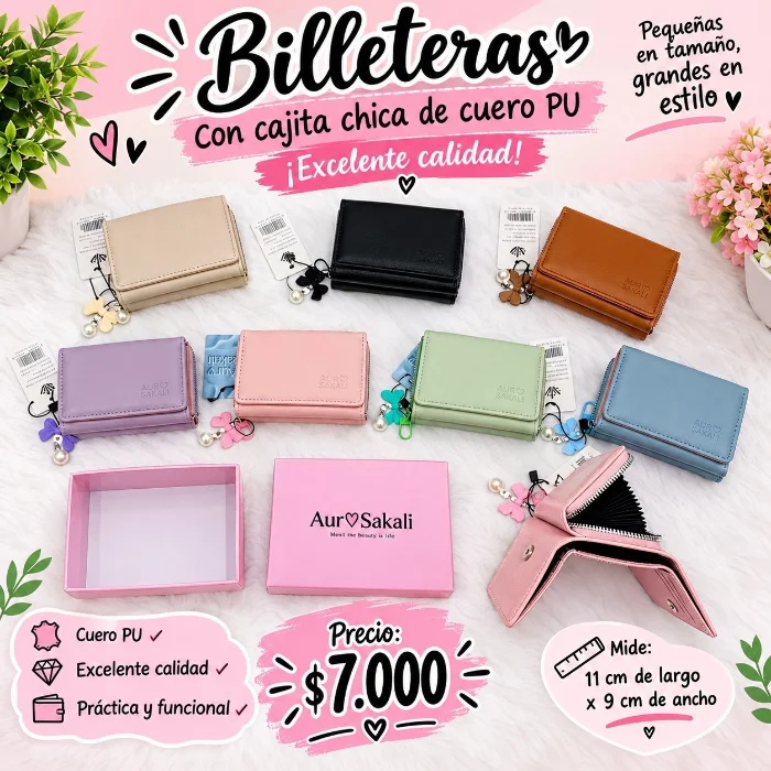 La Billetera de Cuero Pu  Viene con Caja