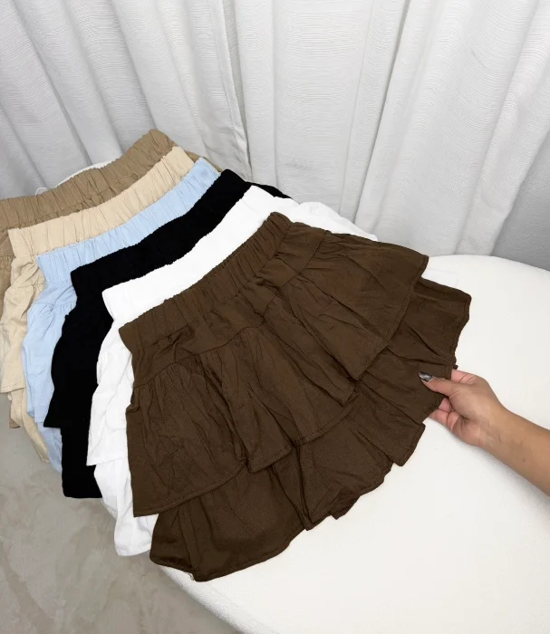 Short Pollera Volados Lino