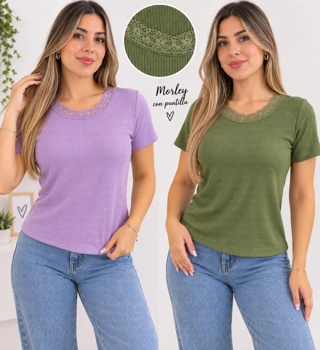 Remera C/puntilla