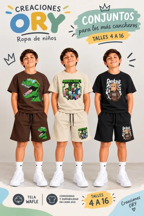 Conjuntos de Niños Tela Wafle