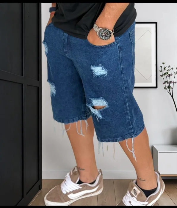 Bermudas Mom Azul