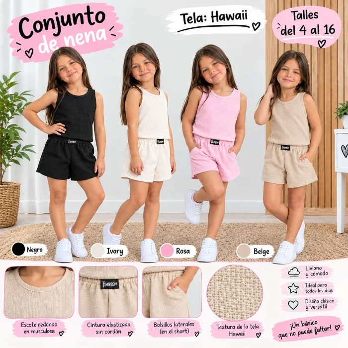 Conjuntos de Nena Tela Hawai