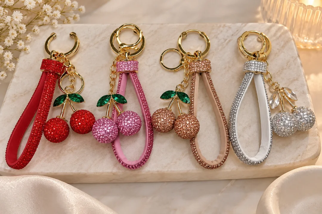 Llavero Charms Strass Cereza - Imagen 2