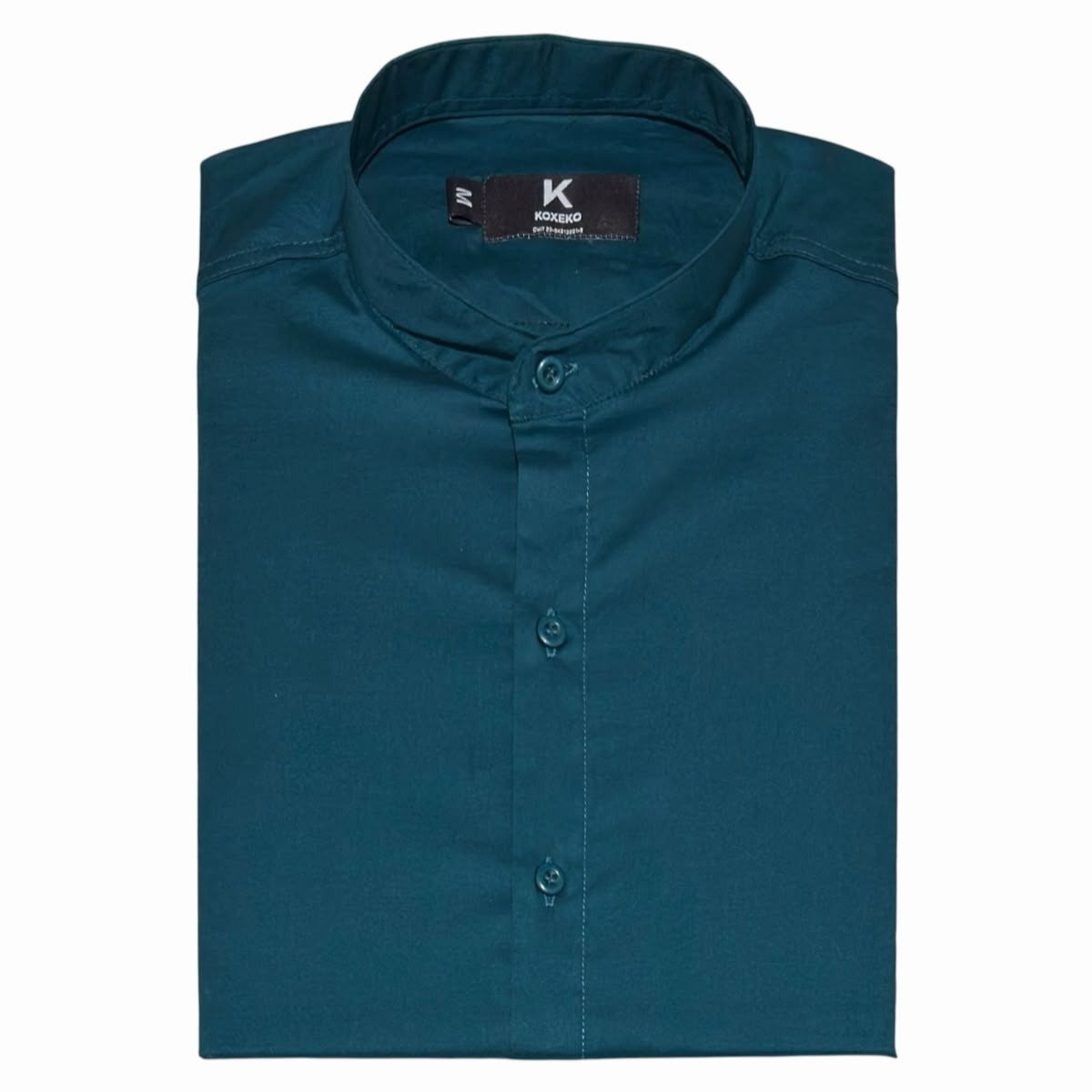 Camisa Liso Elastizado Slim Fit Cuello Mao - Imagen 2