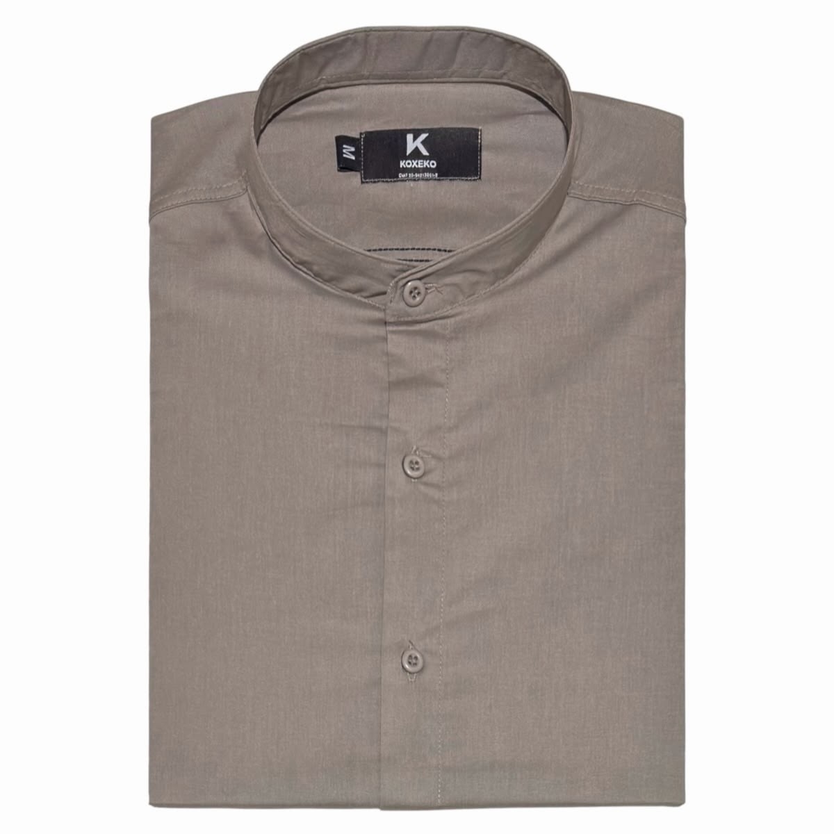 Camisa Liso Elastizado Slim Fit Cuello Mao - Imagen 6