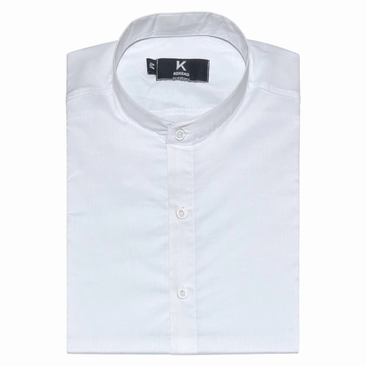 Camisa Liso Elastizado Slim Fit Cuello Mao - Imagen 7